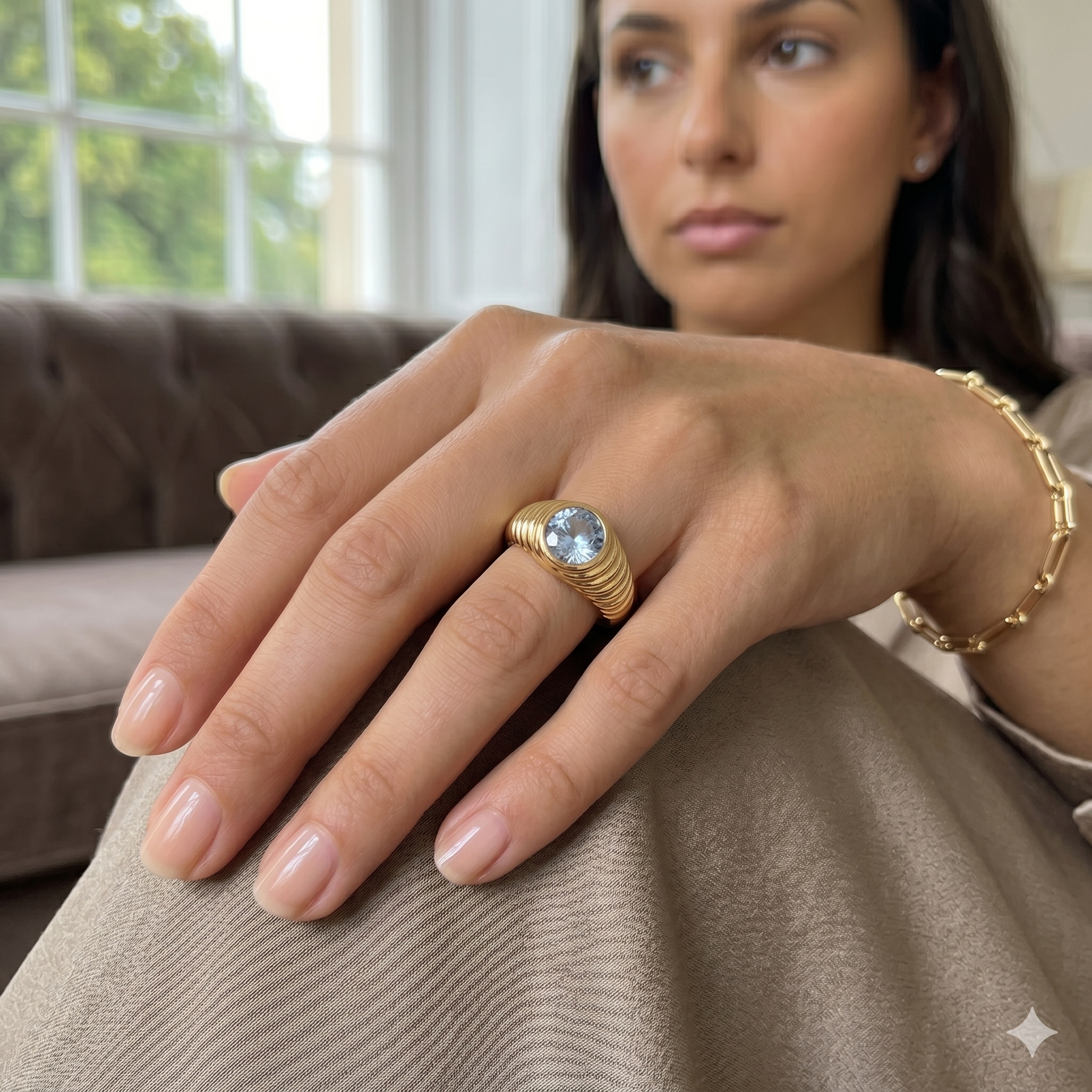 Anillo Topacio - Anillo Oro 18k