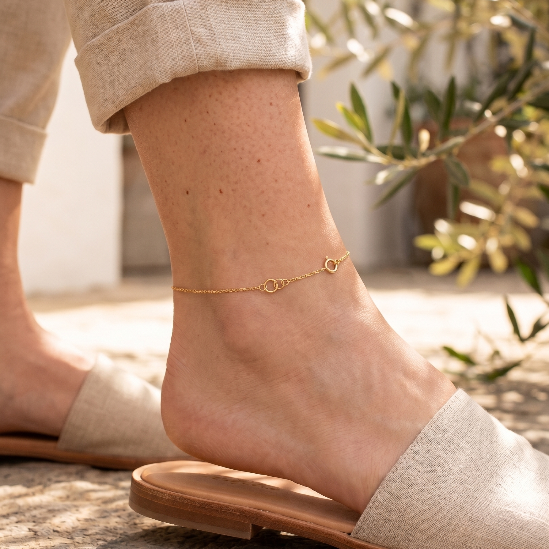 Tobillera Luz de Verano - Tobillera Oro Italiano 18k