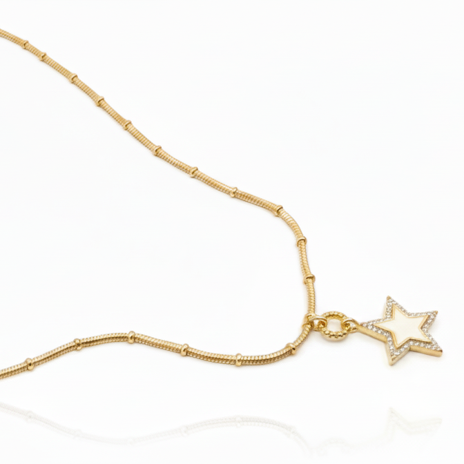 Collar Largo Estrella - Collar Bañado en Oro Amarillo