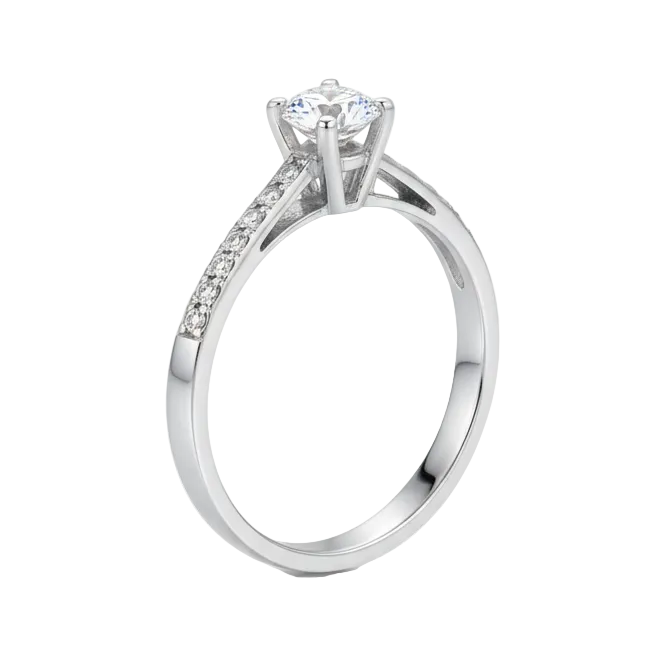 Anillo Princesa - Anillo Oro Blanco 18k