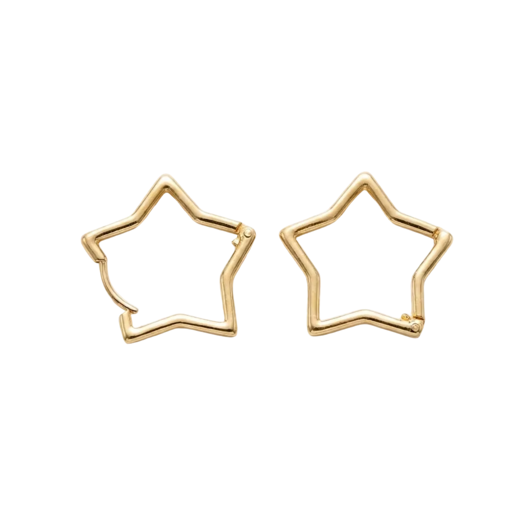 Aros Argollas Estrella - Aros Oro Italiano 18K