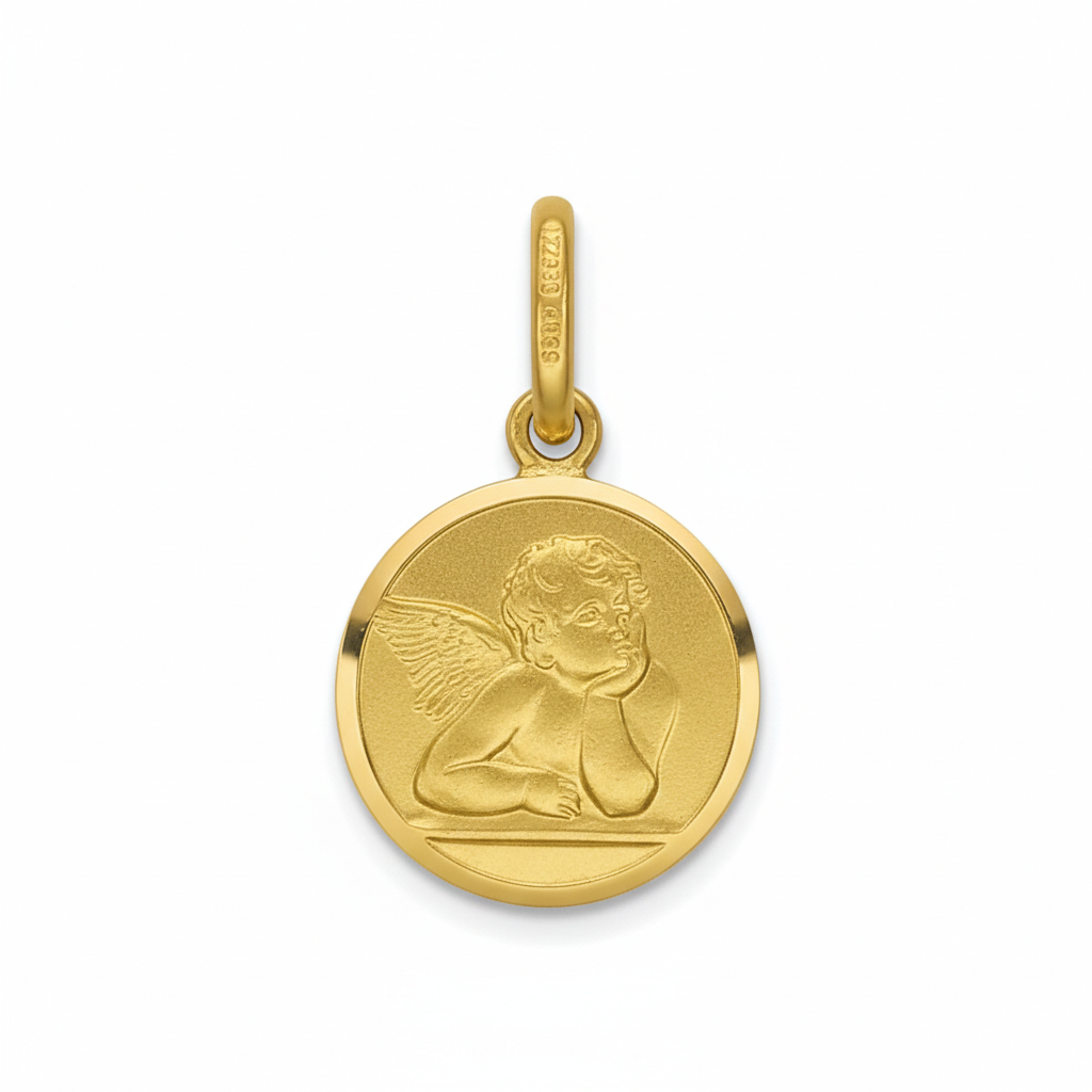 Colgante medalla Angelito - Colgante Oro italiano 18k