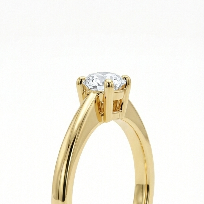 Anillo Solitario - Anillo Oro italiano 18k