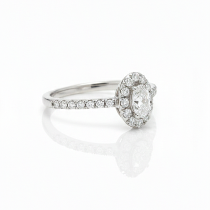 Anillo Pave - Anillo Oro Blanco 18K