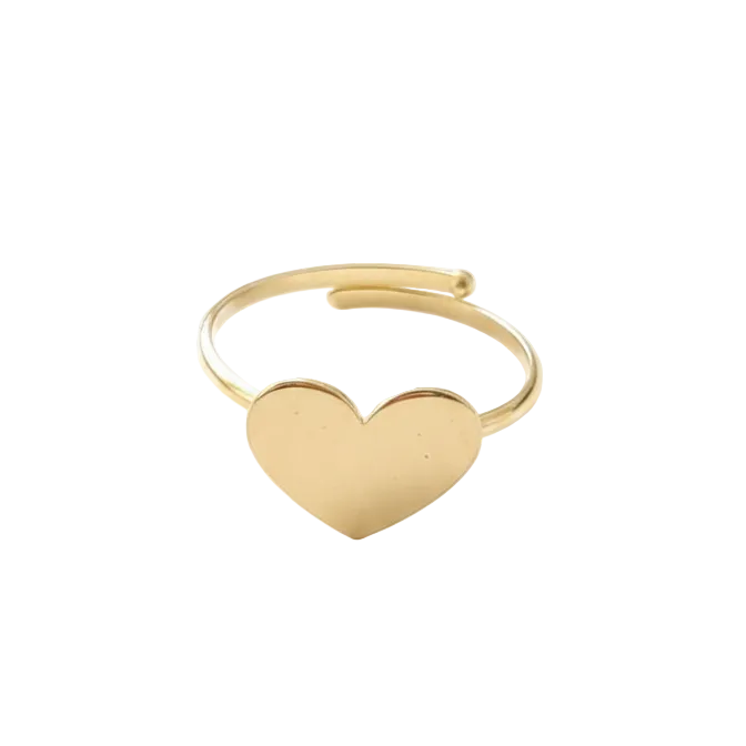 Anillo Corazón Liso - Oro Amarillo
