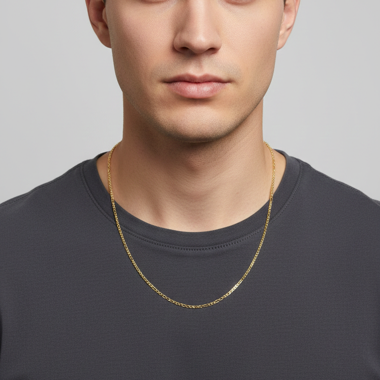 Cadena fina tres por uno- Oro Italiano