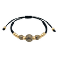 Pulsera Black Diamond Macramé - Pulsera Oro 18k
