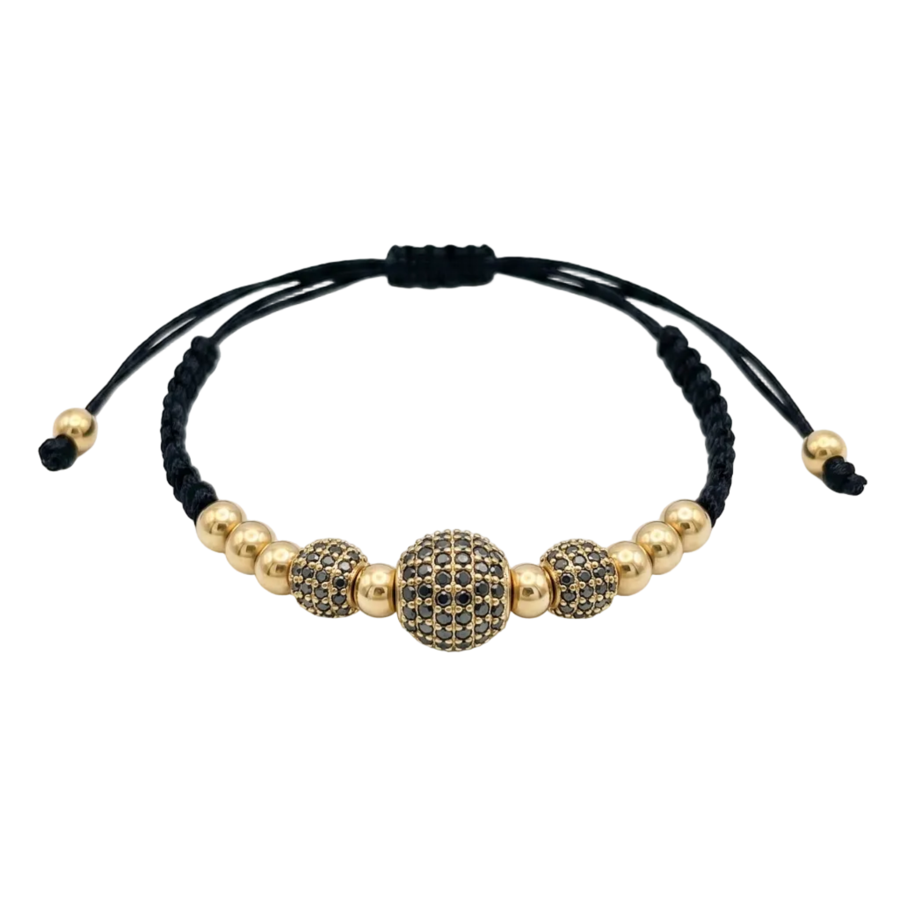 Pulsera Black Diamond Macramé - Pulsera Oro 18k