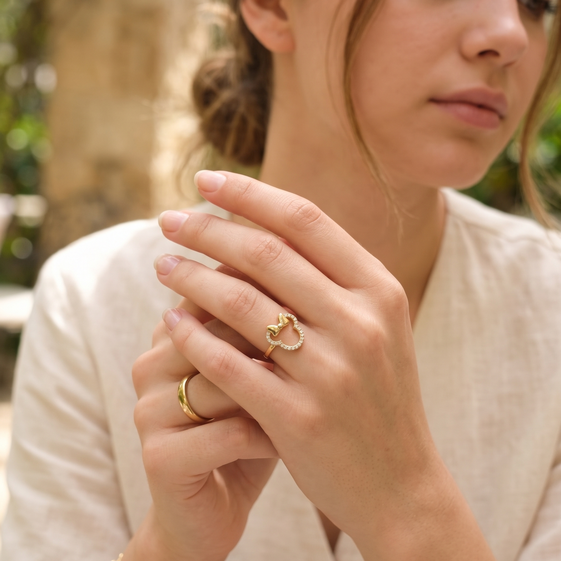 Anillo Coquette Mouse - Anillo Oro 18k