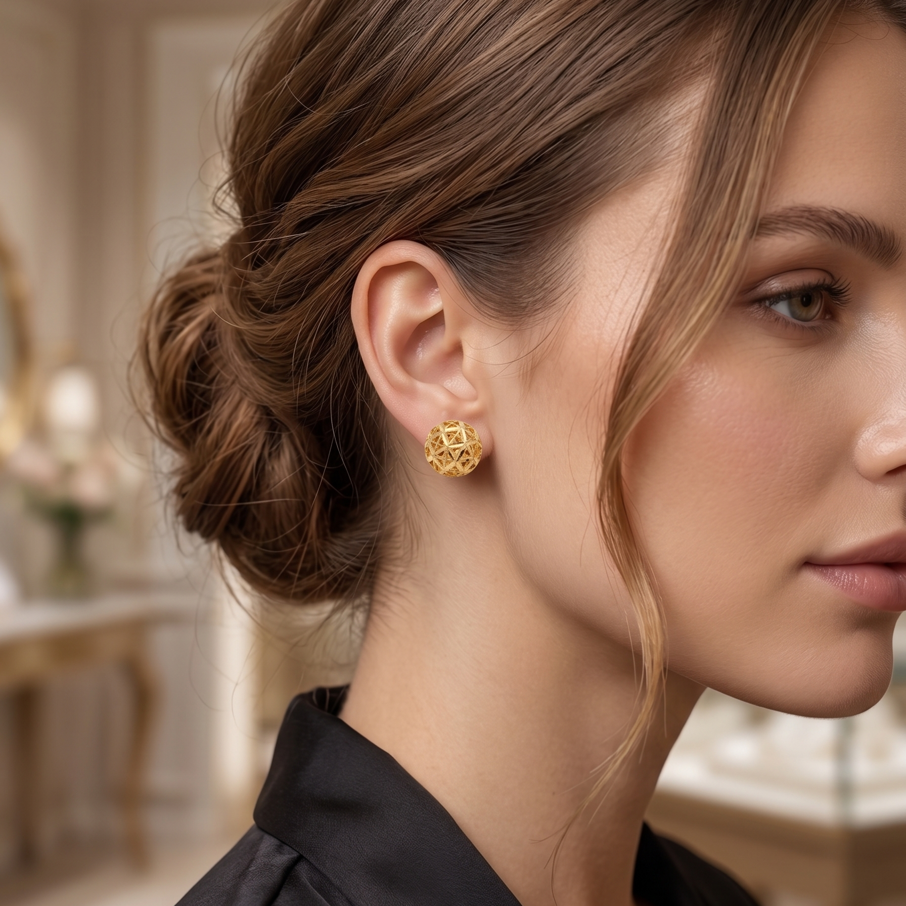 Aros Esfera Lattice - Aros Oro 18K