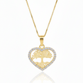 Collar Corazón Arbol de la vida - Oro Amarillo 18k