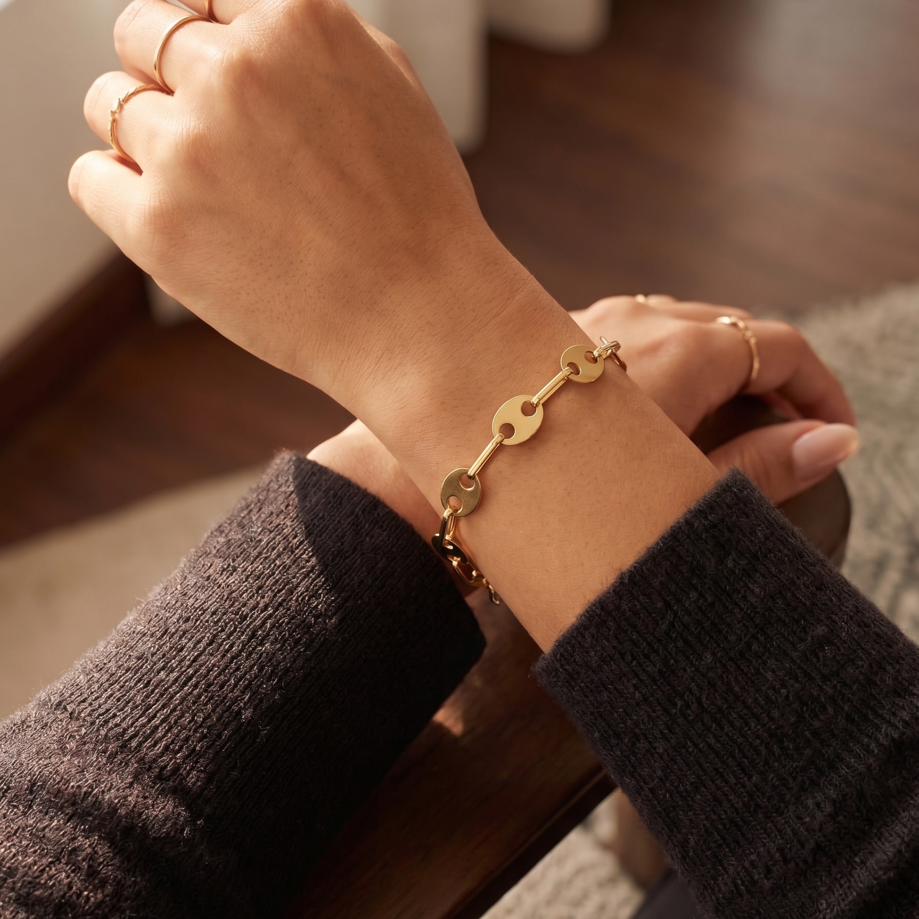 Pulsera Calabrote Plano - Pulsera Oro Italiano 18k