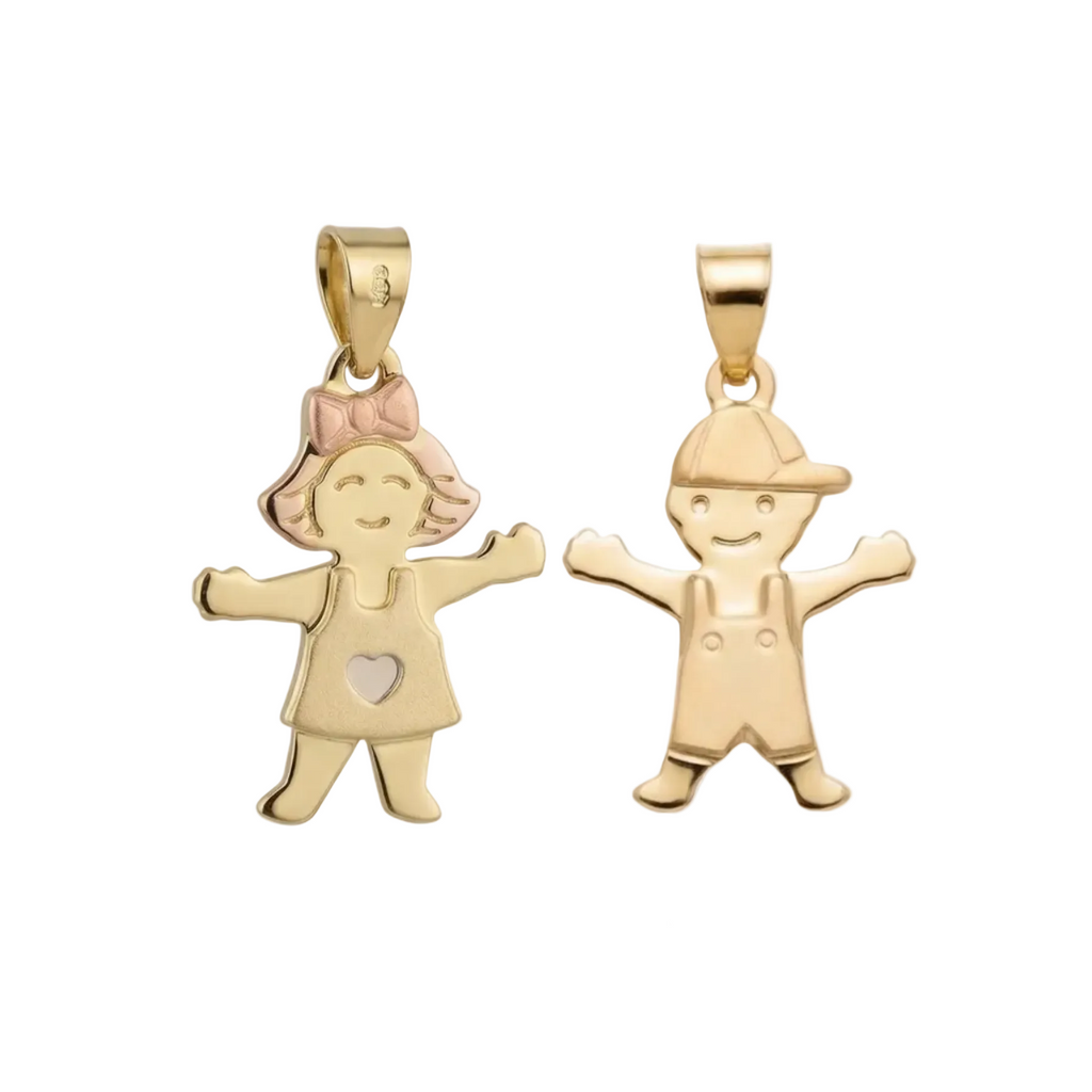 Colgante Niño - Niña Oro - Colgante Oro italiano 18k
