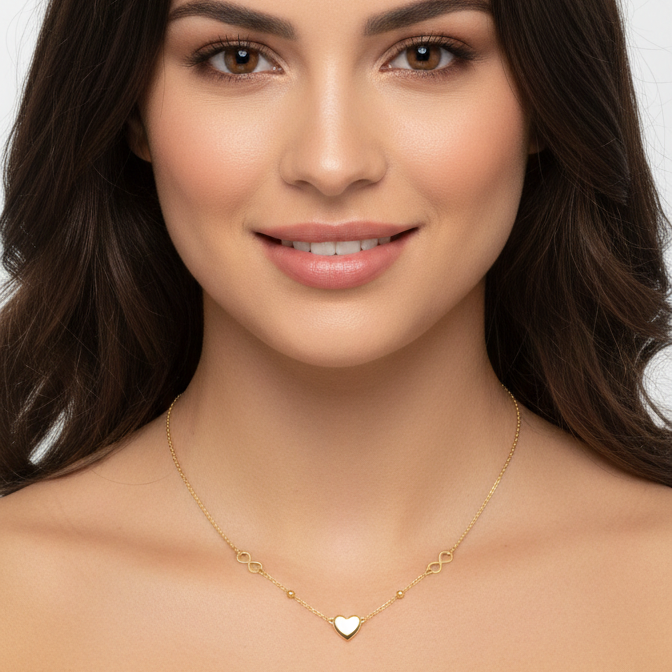 Collar Corazón Infinitos - Oro Amarillo 18k