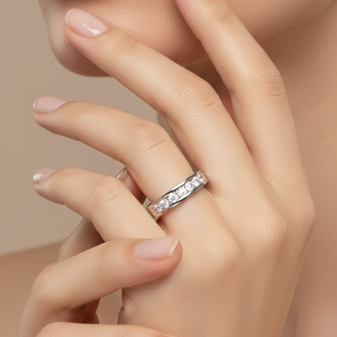 Anillo Medio Cintillo - Anillo Oro 18k