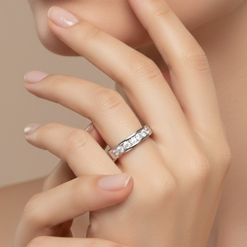 Anillo Medio Cintillo - Anillo Oro 18k
