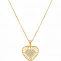 Collar Corazón con circones - Oro Amarillo 18k