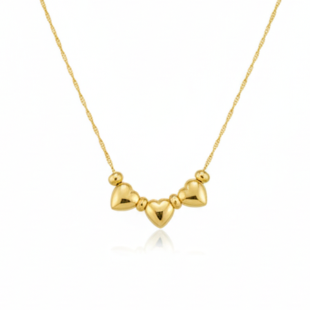 Collar mini Corazones - Oro Amarillo 18k
