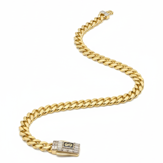 Pulsera Cubana Oro Italiano