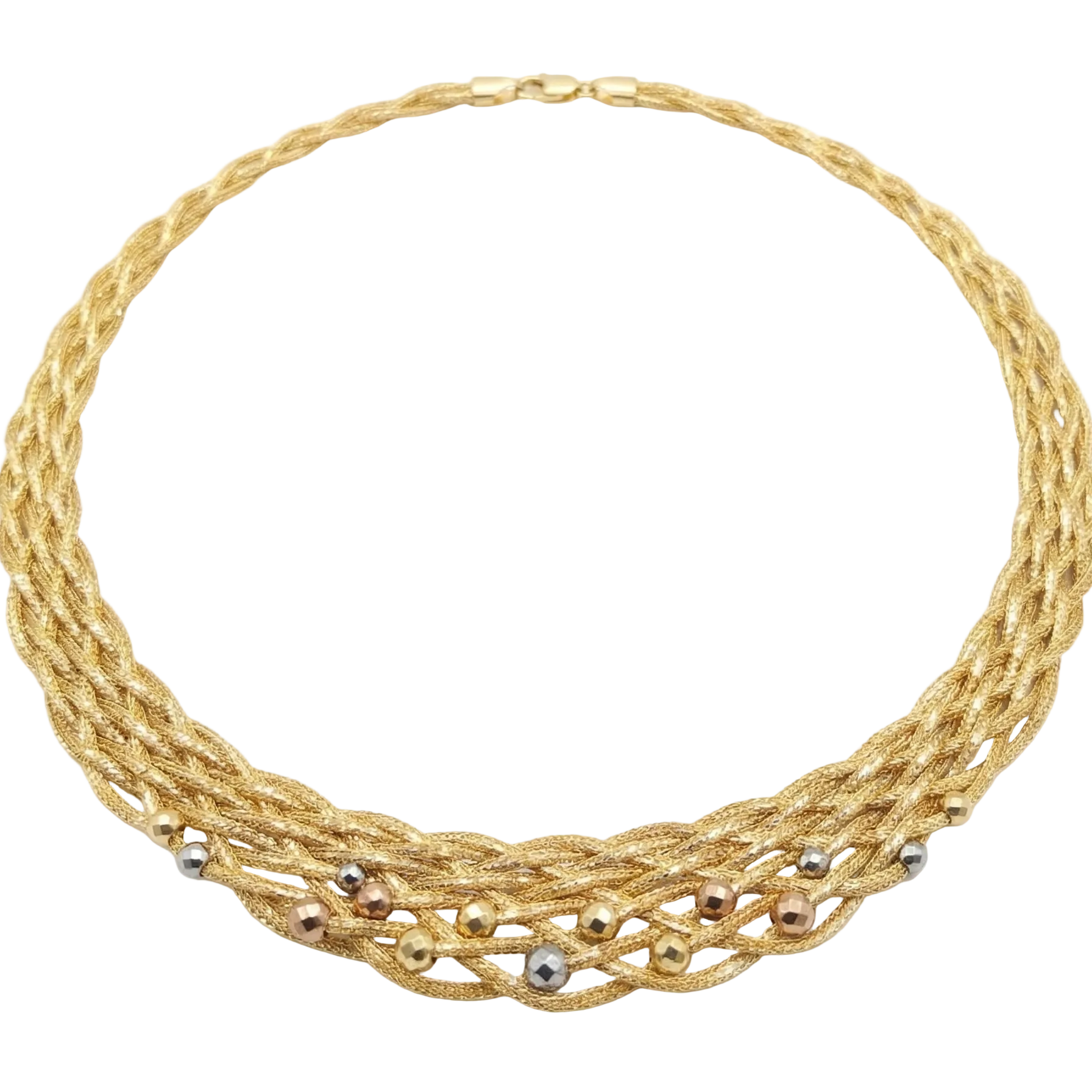 Collar Tejido - Collar Oro italiano 18k