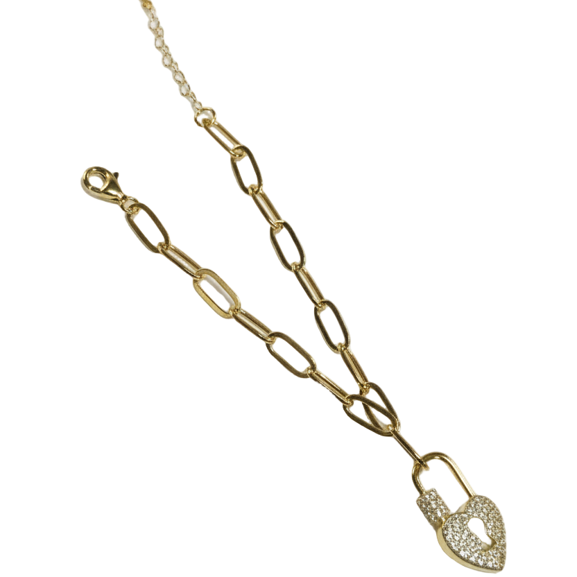 Pulsera Candado Corazón - Pulsera Plata 925