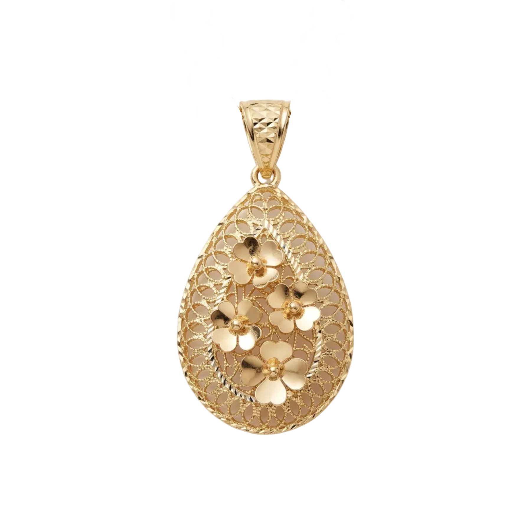 Colgante filigrana florales - Colgante Oro italiano 18k