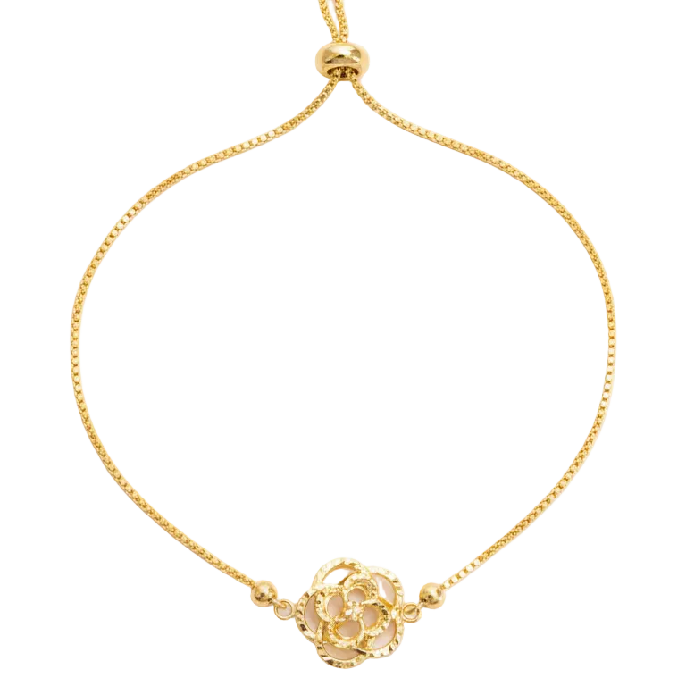 Pulsera Flor Central - Pulsera Oro italiano 18K