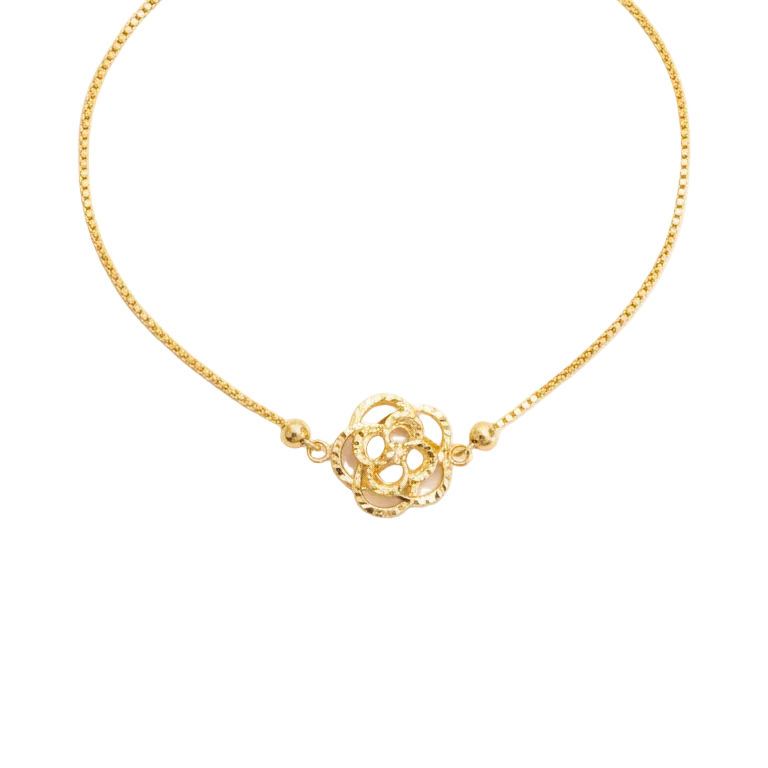 Pulsera Flor Central - Pulsera Oro italiano 18K