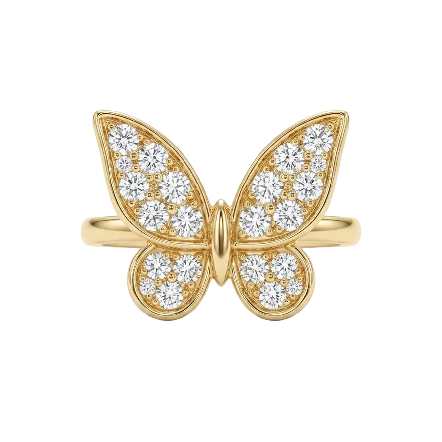Anillo butterfly en Oro - Anillo Oro italiano 18K