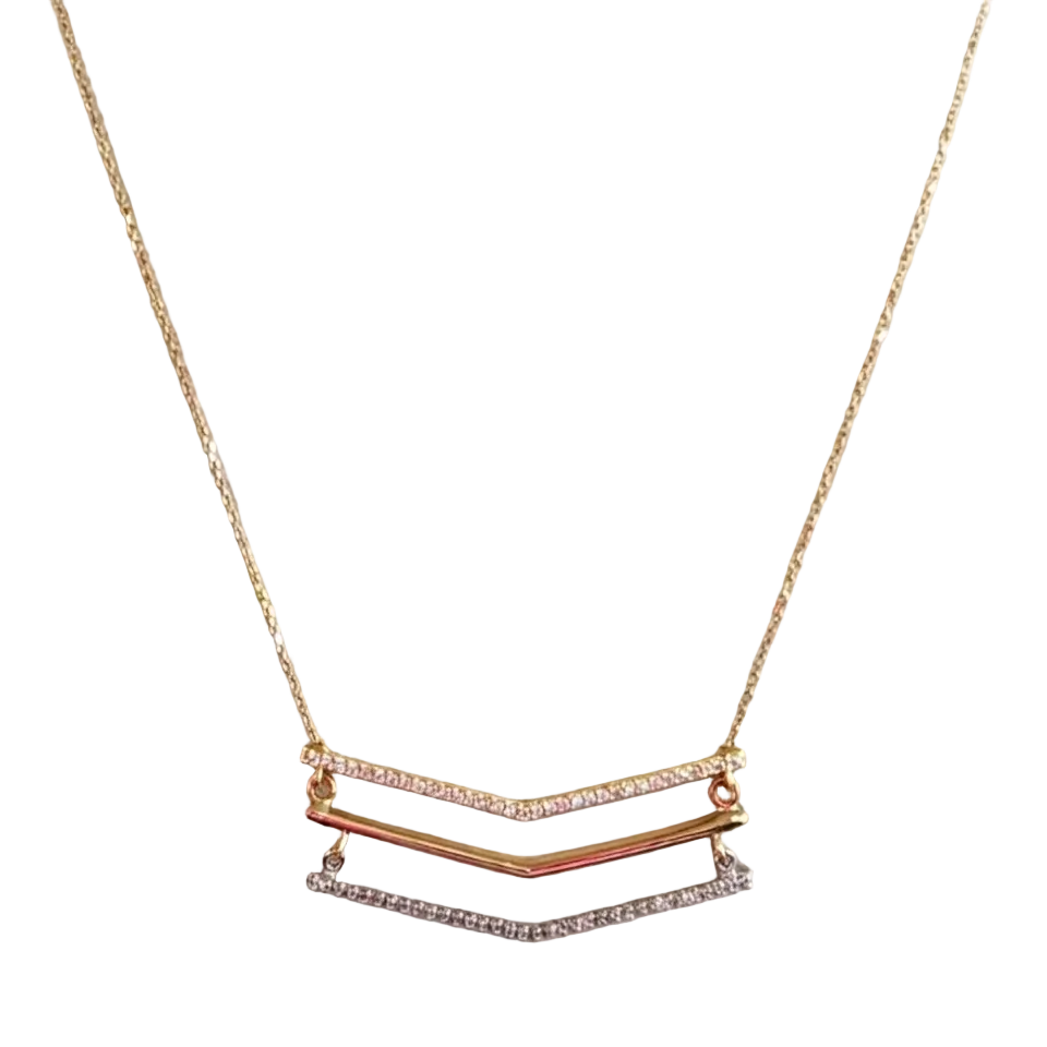 Collar Vértice Tricolor - Collar Oro 18k