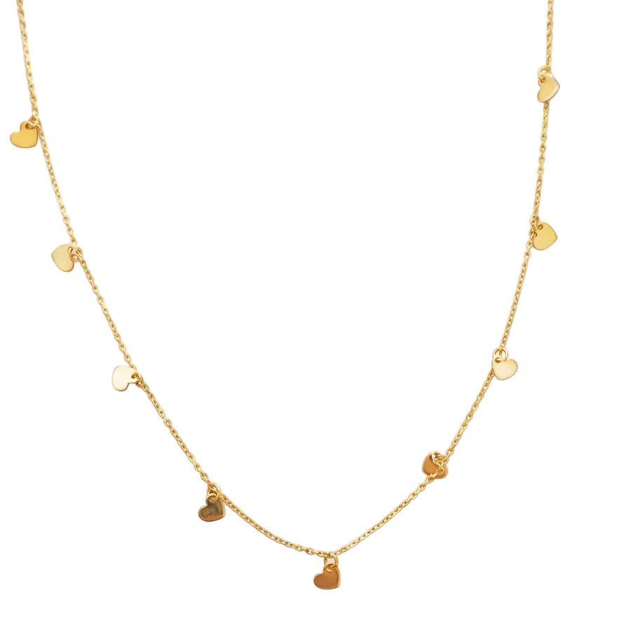 Collar mini Corazones - Collar Oro italiano 18k