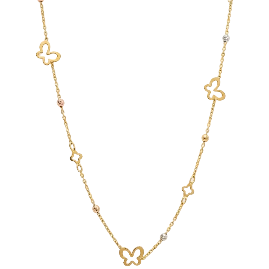 Collar Mariposas - Collar Oro italiano 18k