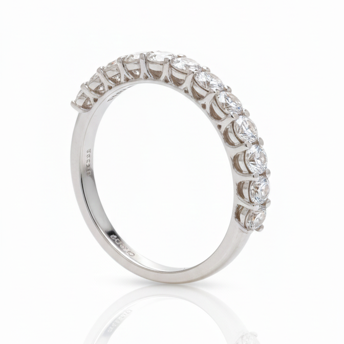 Anillo Medio Cintillo - Anillo Oro italiano 18k