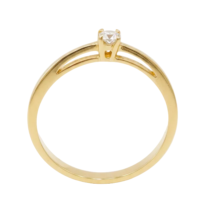 Anillo Solitario - Oro Amarillo