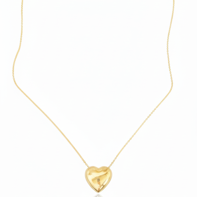 Collar Corazón Bombacho - Oro Amarillo 18k