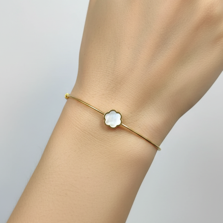 Pulsera Esclava Nácar - Pulsera Oro italiano 18K