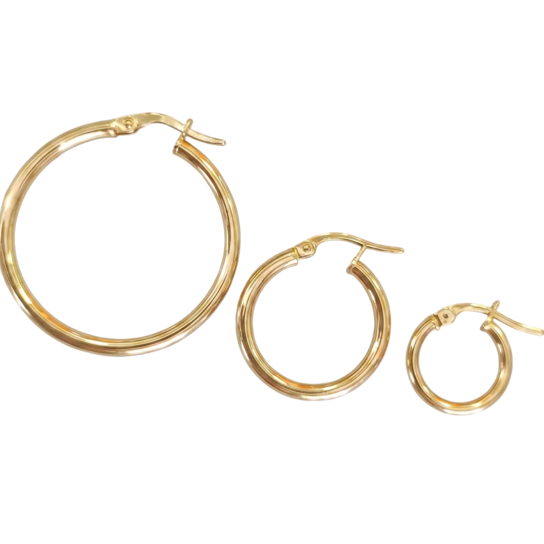 Aros Argollas tubo fina - Aros Oro Italiano 18K