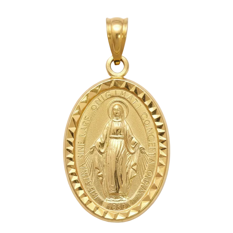 Colgante medalla Virgen La Milagrosa - Colgante Oro italiano 18k