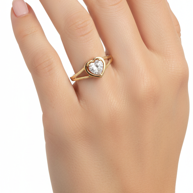 Anillo Corazón - Oro Amarillo