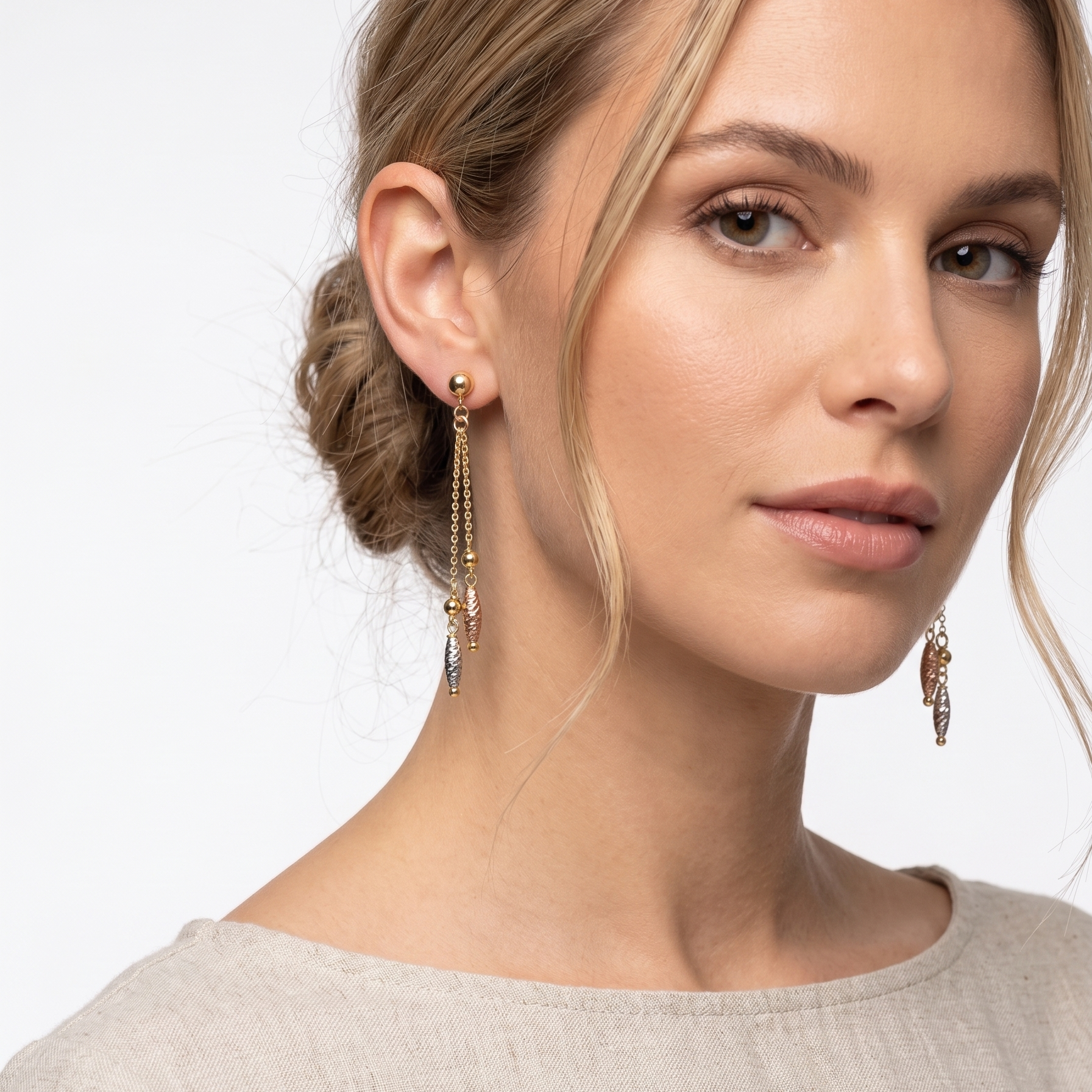 Aros Trío Drop - Aros Oro 18K
