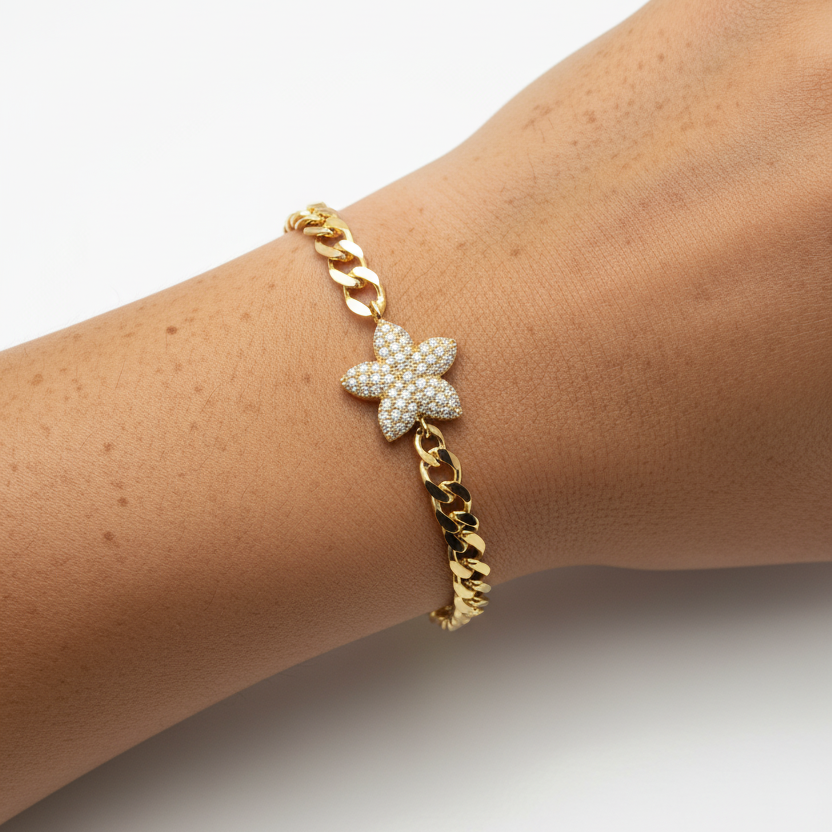 Pulsera Flor - Pulsera Plata 925