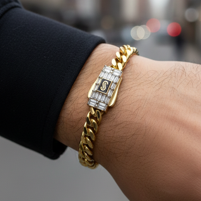 Pulsera Cubana Oro Italiano