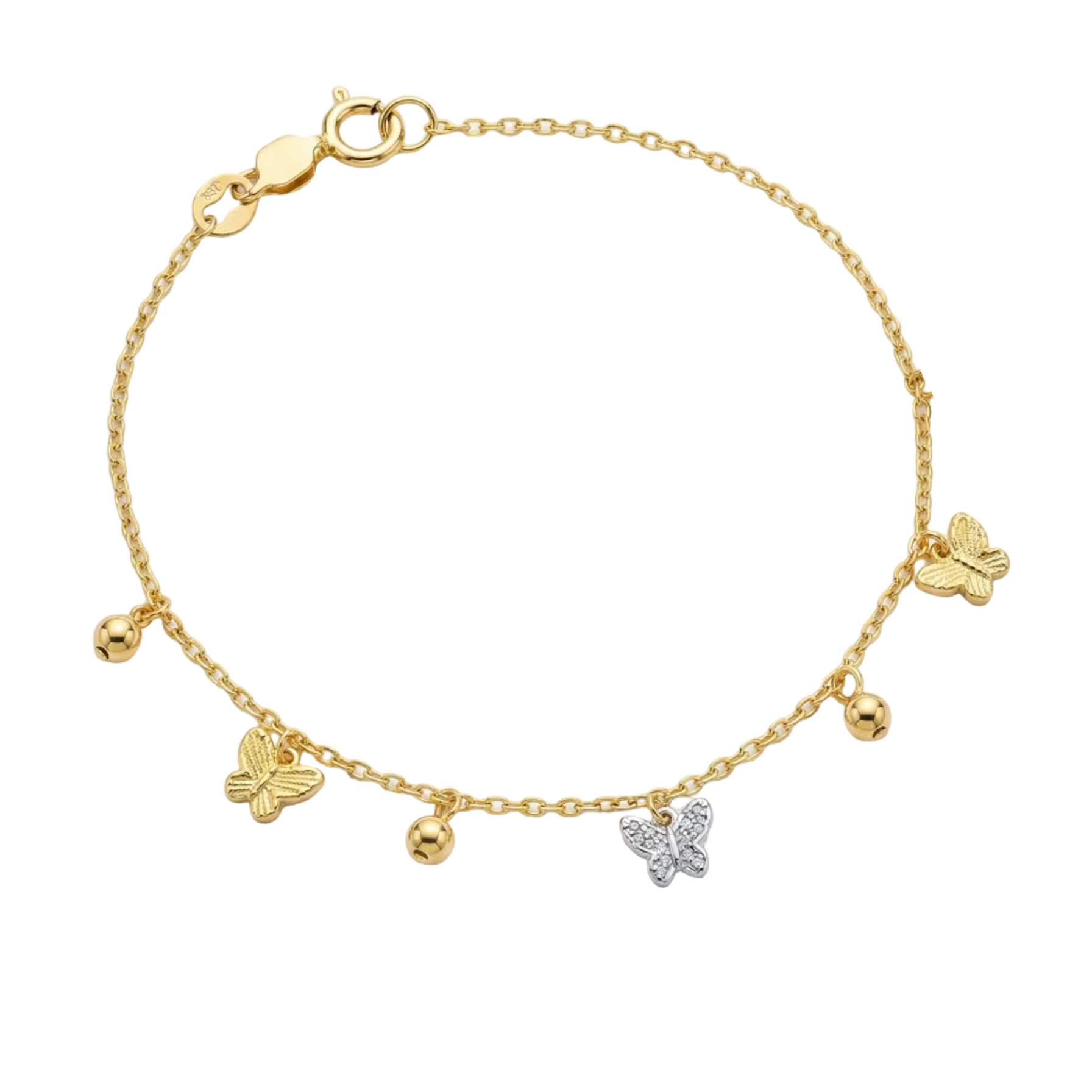 Pulsera Maripositas  - Pulsera Oro Italiano 18k