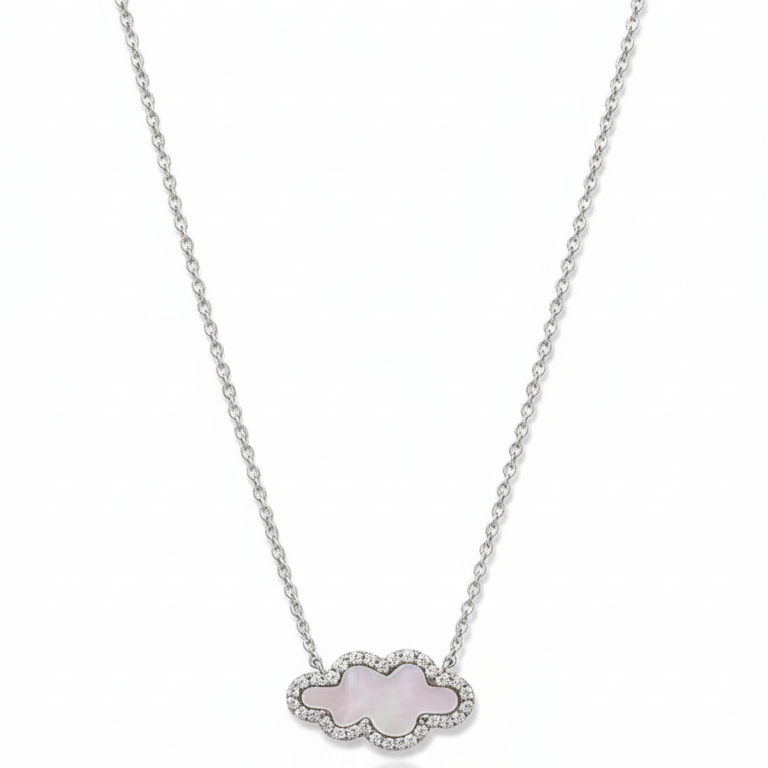 Collar Nube Nacar - Collar Oro italiano 18k