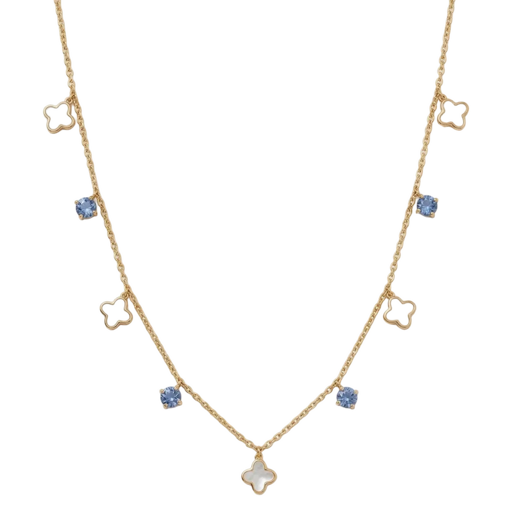 Collar Flores Esmaltadas - Collar Oro italiano 18k