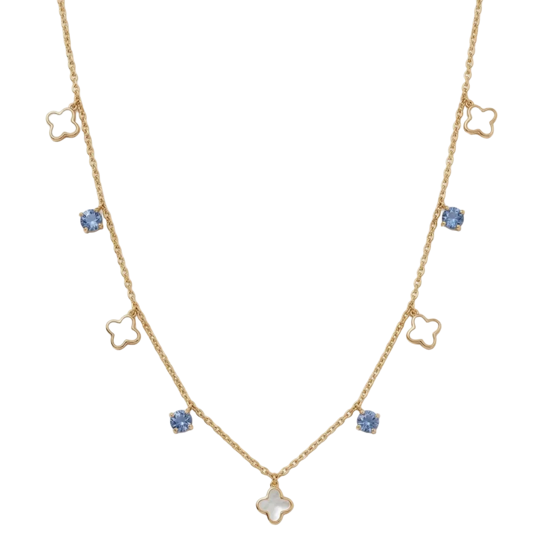 Collar Flores Esmaltadas - Collar Oro italiano 18k