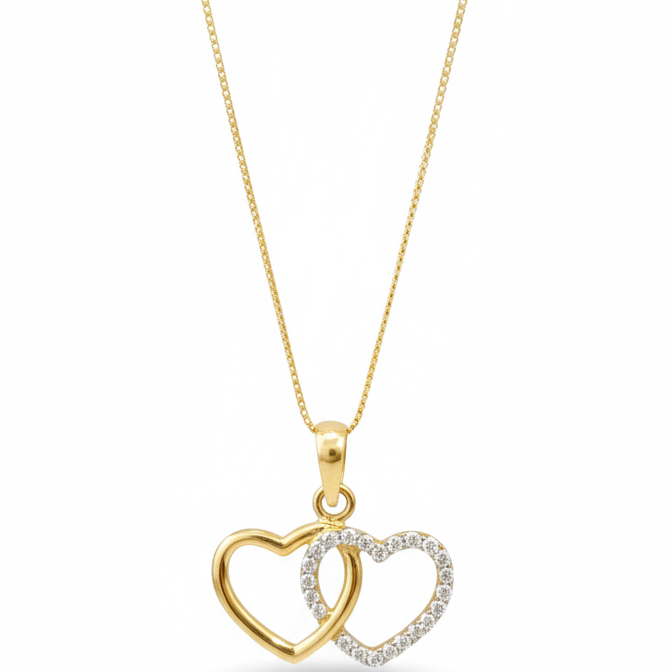 Collar Corazón entrelazado- Oro Amarillo 18k