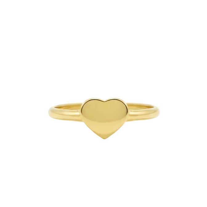Anillo Corazón Liso - Oro Amarillo