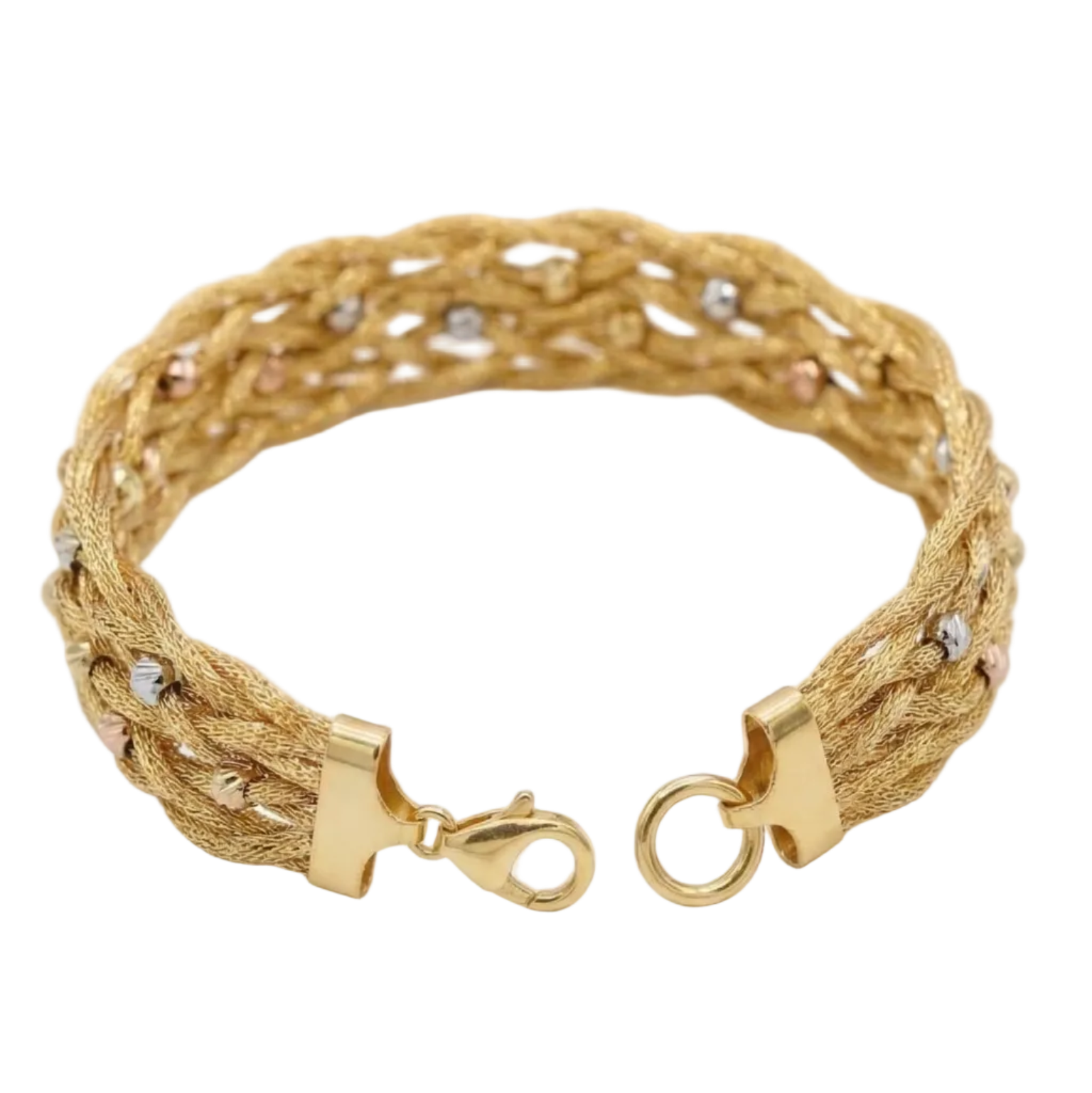 Pulsera Tejida - Pulsera Oro Italiano 18k