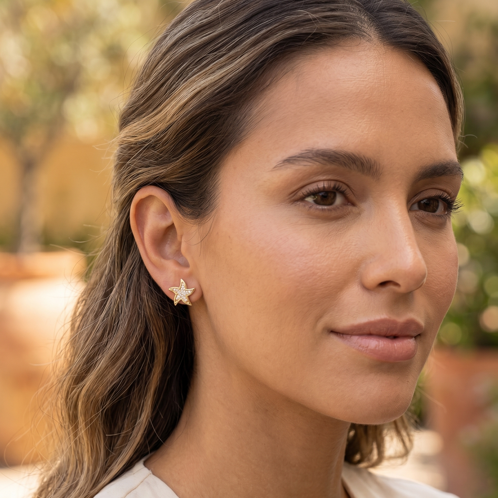 Aros estrellitas Mini - Aros Oro Italiano 18K